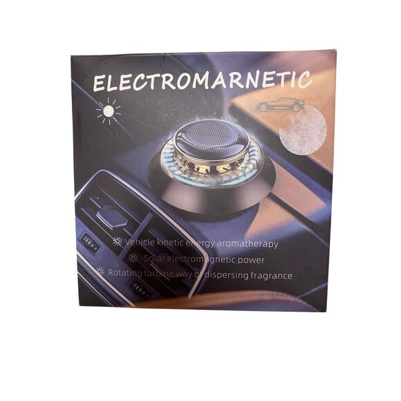 Electromarnetic Solar Car Air Freshener Aromatherapy Diffuser Orange Fragrance - Picture 3 of 10